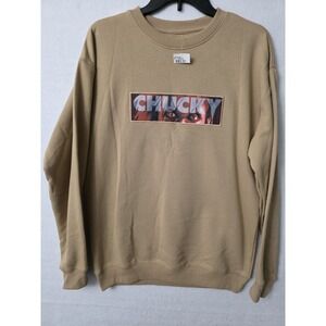 Chucky Horror Movie Sweatshirt Adult Sz S beige Crewneck LongSleeve Unisex